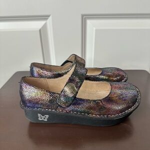 Alegria PAL-330 Paloma Tots Gorge Iridescent Rainbow Mary Jane Shoes Size 36